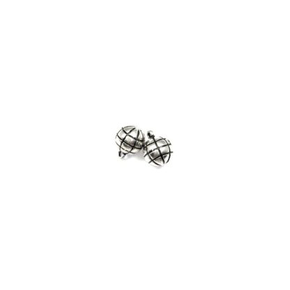 Round silvery metal shank button - diametre 11 mm