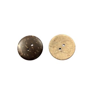 Round brown wooden buttons - diametre 25 mm - 3 pieces