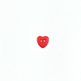 Red heart plastic buttons - size 15 mm - 6 pieces