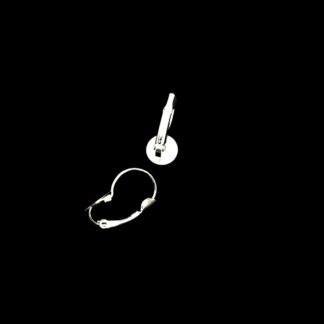 Silvery metal clip-on earring hook settings - size 12 x 21 mm - 2 pieces