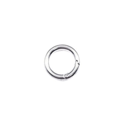 Silvery metal self-closing spring gate ring - diametre 25 mm