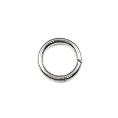 Silvery metal self-closing spring gate ring - diametre 35 mm