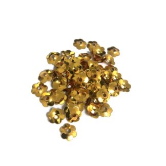 Golden flower sequins - size 8 mm - weight 5 g