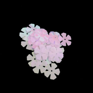 Iridescent pink and white flower sequins - diametre 14 mm - weight 5 g