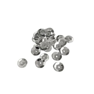 Faceted round silvery sequins - diametre 8 mm - weight 5 g