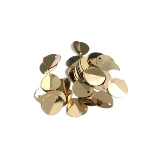 Round half-folded golden sequins - diametre 12 mm - weight 5 g