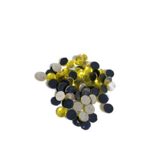 Faceted round flat-back yellow rhinestones - diametre 5.5 mm - weight 25 g