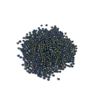 Iridescent round blue seed beads - size 2.2 mm - weight 50 g