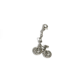 Silvery metal chain clasp bicycle pendants - size 18 x 20 mm - 2 pieces