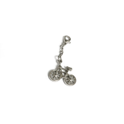 Silvery metal chain clasp bicycle pendants - size 18 x 20 mm - 2 pieces