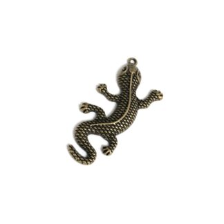Brass metal lizard pendant - size 27 x 60 mm