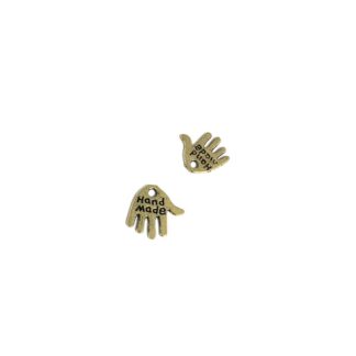 Golden metal Hand Made pendants - size 13 mm - 10 pieces