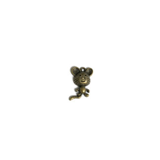 Brass metal mouse pendants - size 13 x 20 mm - 2 pieces