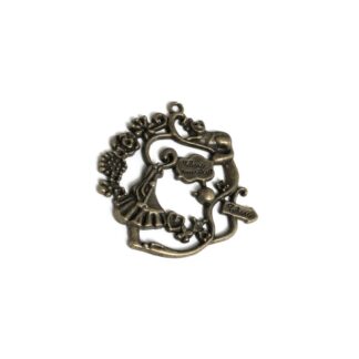 Brass pendant - size 37 x 40 mm