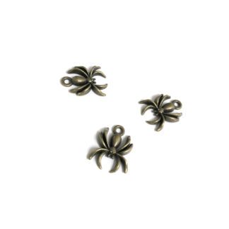 Brass metal spider pendants - size 14 x 17 mm - 3 pieces