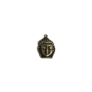 Brass metal Buddha head pendant - size 20 x 29 mm