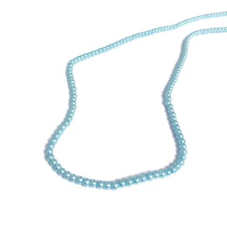 Pearly round greenish light blue glass beads by strand - diametre 8 mm - length 82 cm