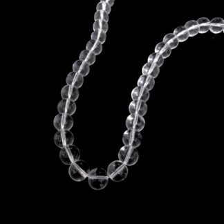 Round transparent glass beads by strand - diametre 10 mm - length 76 cm