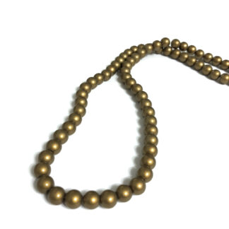 Round golden brown glass beads by strand - diametre 10 mm - length 81 cm