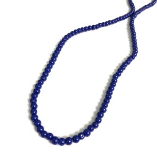 Round blue beads by strand - diametre 6 mm - length 80 cm