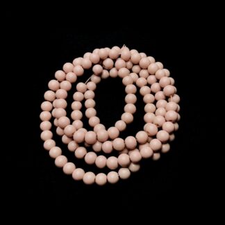 Round cream pink beads by strand - diametre 6 mm - length 80 cm