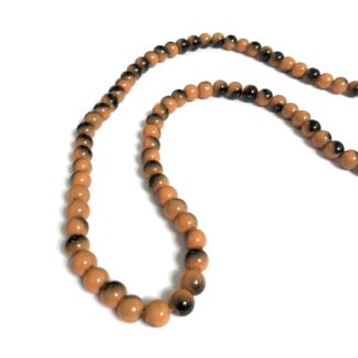 Round black and orange beads by strand - diametre 8 mm - length 80 cm