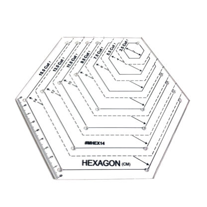 Hexagonal quilt ruler - side 155 mm