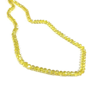 Faceted round yellow beads by strand - size 6 mm - length 440 mm
