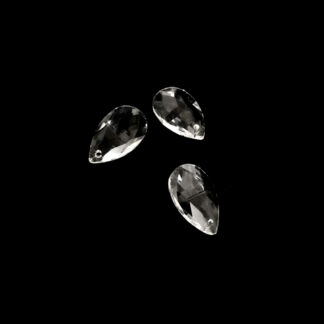 Transparent glass drop pendants - size 13 x 22 mm - 3 pieces