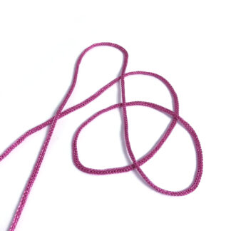 Pink braided round metallic cord by metre - diametre 4 mm