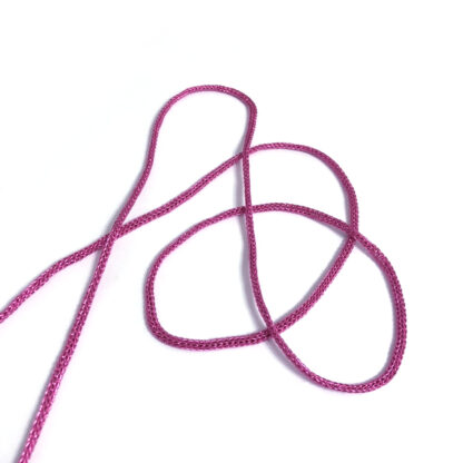 Pink braided round metallic cord by metre - diametre 4 mm