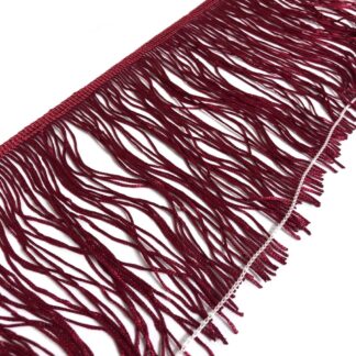 Dark red fringe by metre - width 140 mm