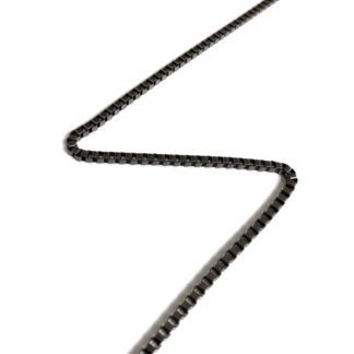 Square dark grey metal chain by metre - size 3 mm