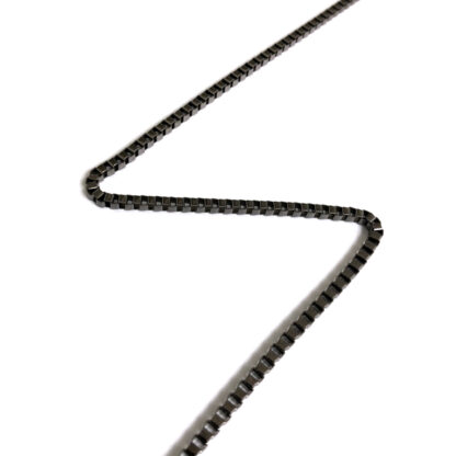 Square dark grey metal chain by metre - size 3 mm