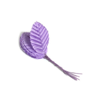 Violet fabric leaf - size 30 x 100 mm - 10 pieces