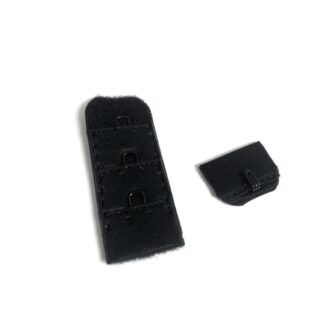 One hook black bra extender - width 20 mm - 2 pairs