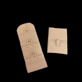 One hook beige bra extender - width 18 mm - 2 pairs