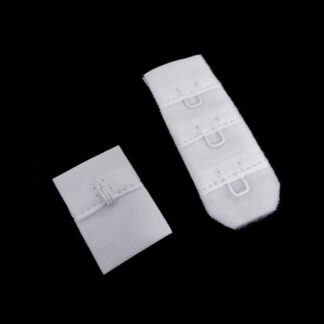 One hook white bra extender - size 20 x 50 mm - 2 pairs