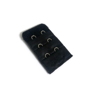 Two hook and eye black bra extender - size 30 x 50 mm