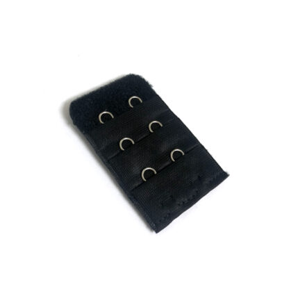 Two hook and eye black bra extender - size 30 x 50 mm