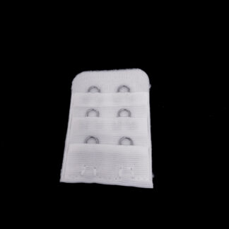 Two hook and eye white bra extender - size 30 x 50 mm