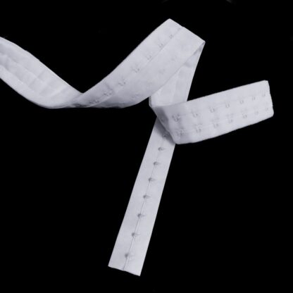 White bra one row hook and two row eye trims - width 40 and 25 mm