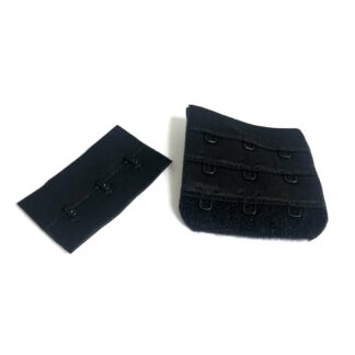 Three hook black bra extender - width 50 mm - 1 pair