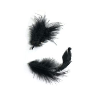 Fluffy black feather - size 50 x 100 mm - 2 pieces