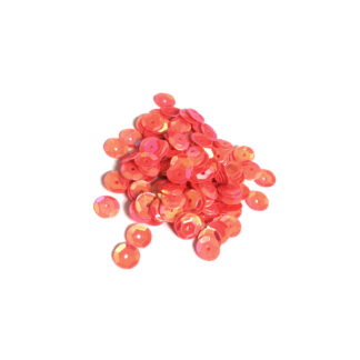 Faceted round iridescent pink orange sequins - diametre 6.5 mm - weight 5 g
