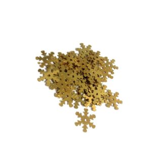 Golden snowflakes sequins - diametre 13 mm - weight 5 g