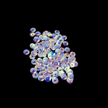 Faceted round iridescent light pink and blue sequins - diametre 5.5 mm - weight 5 g