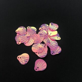 Pink and blue shell sequins - size 14 mm - weight 5 g
