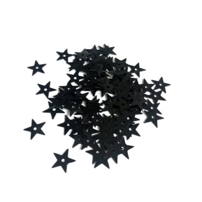 Black star sequins - size 10 mm - weight 5 g