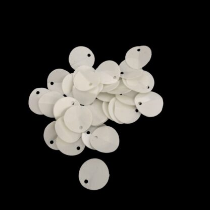 Round half-folded cream sequins - diametre 8 mm - weight 5 g